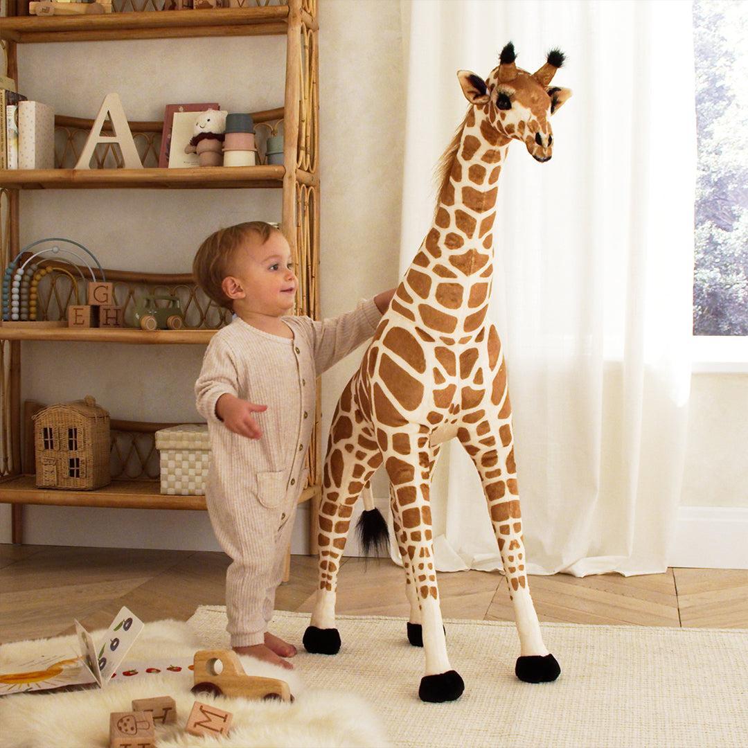 CuddleCo Small Standing Giraffe Stuffed Animal - Natural