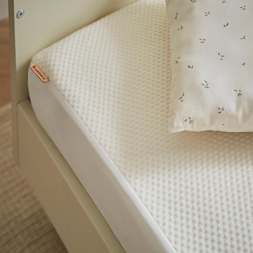 CuddleCo Waterproof Cot Bed Mattress Protector Hypoallergenic Bamboo - White