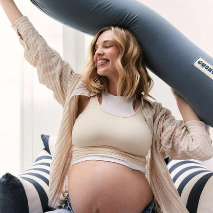 Cushy Puff Pregnancy Pillow Cover - Stone Blue