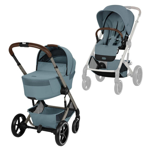 CYBEX Balios S Lux Pushchair + Fold Carry Cot - Stormy Blue