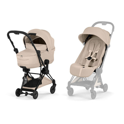 CYBEX Coya Comfort Compact Stroller & Carrycot - Cozy Beige/Black