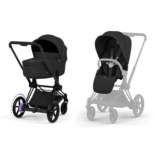 CYBEX e-PRIAM Pushchair & Fold Cot - Comfort - Sepia Black/Black