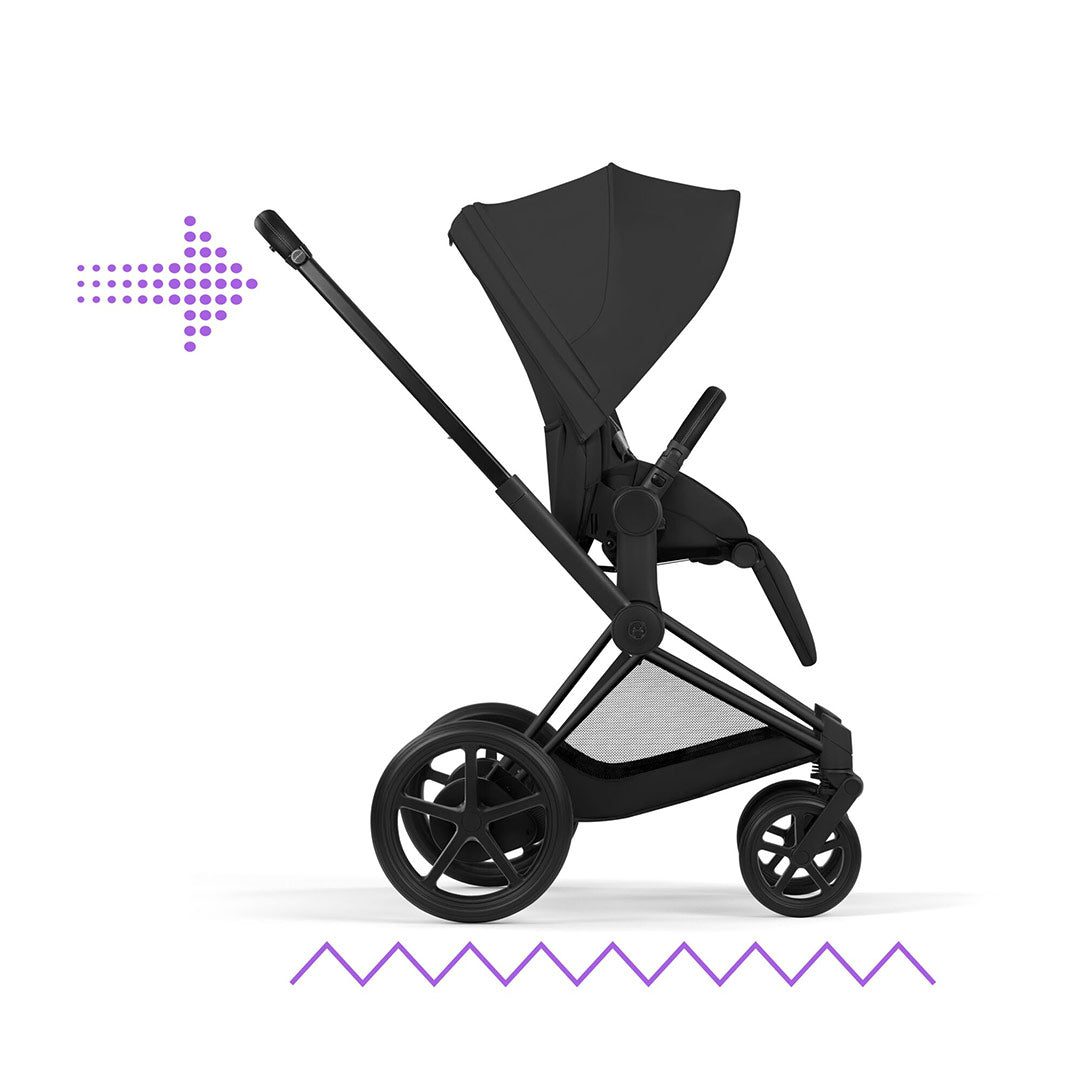 CYBEX e-PRIAM Pushchair & Fold Cot - Comfort - Sepia Black/Black