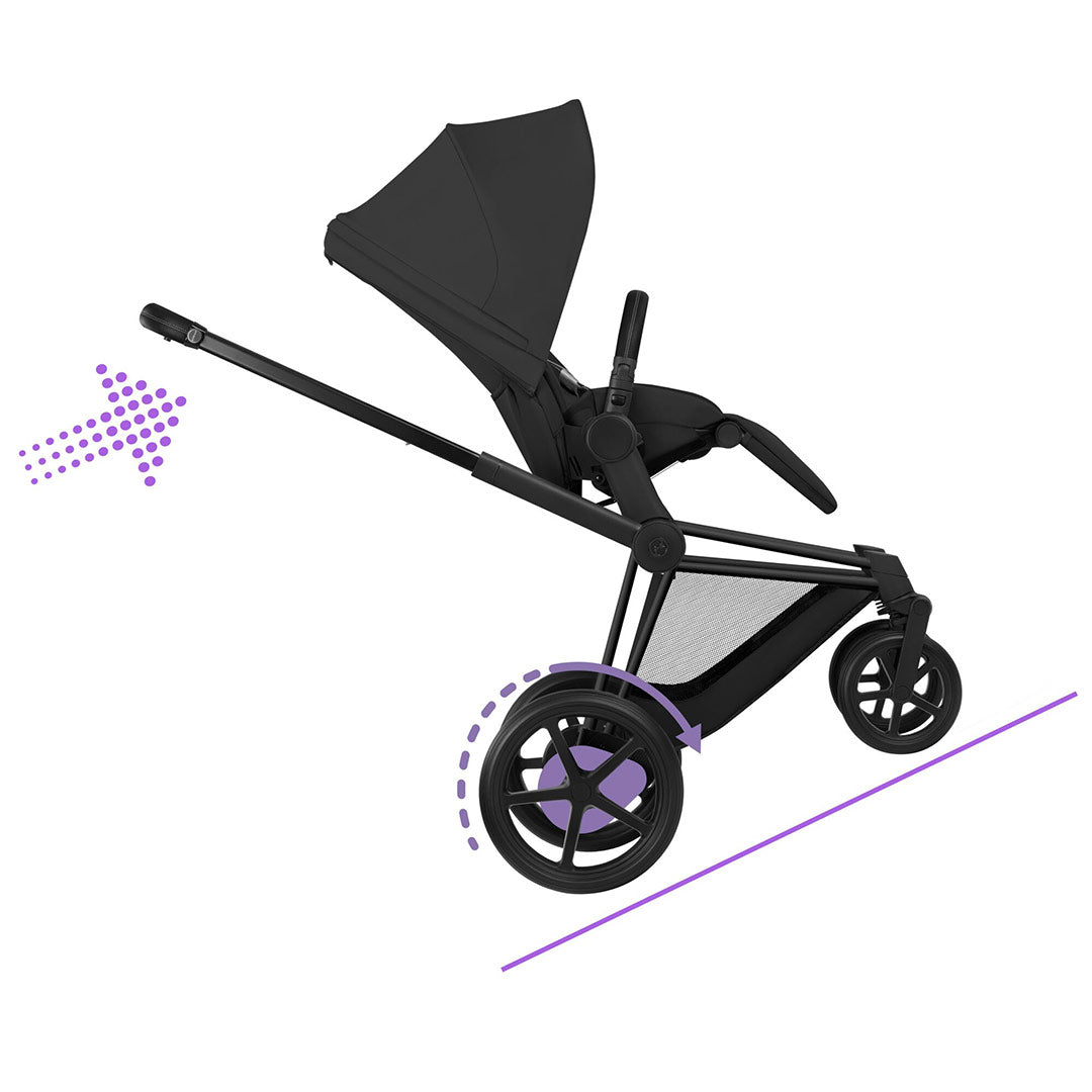 CYBEX e-PRIAM Pushchair & Fold Cot - Comfort - Sepia Black/Black