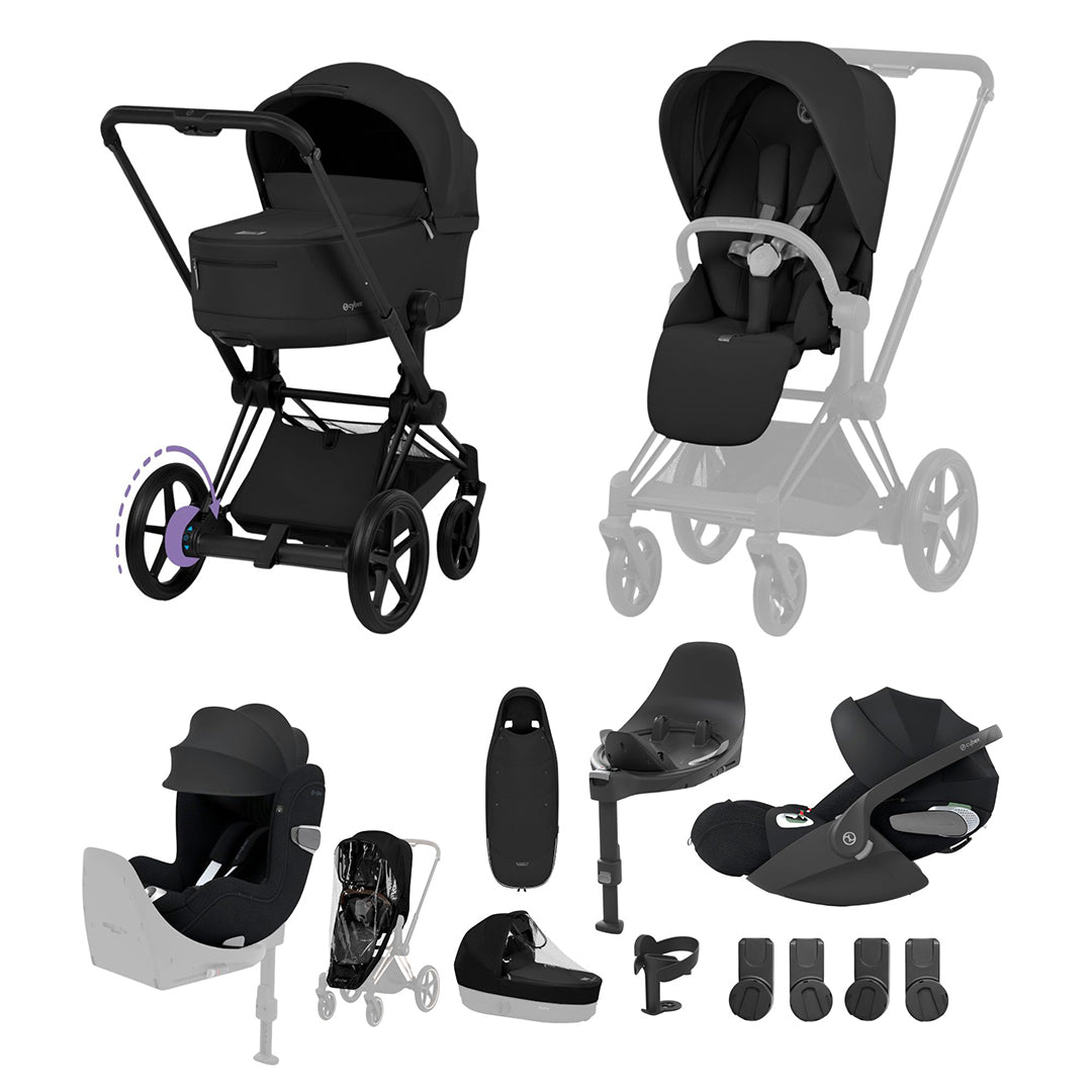 CYBEX e-PRIAM Fold Cot Newborn to Toddler Travel System Bundle - Comfort