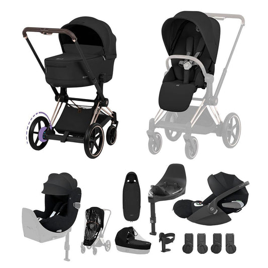 CYBEX e-PRIAM Fold Cot Newborn to Toddler Travel System Bundle - Comfort