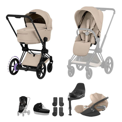 CYBEX e-PRIAM Fold Cot Travel System Bundle - Comfort