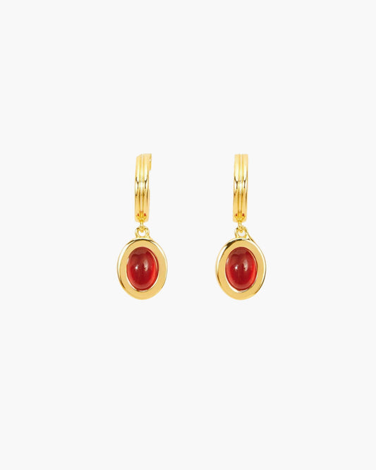 Devon Earrings in Carnelian