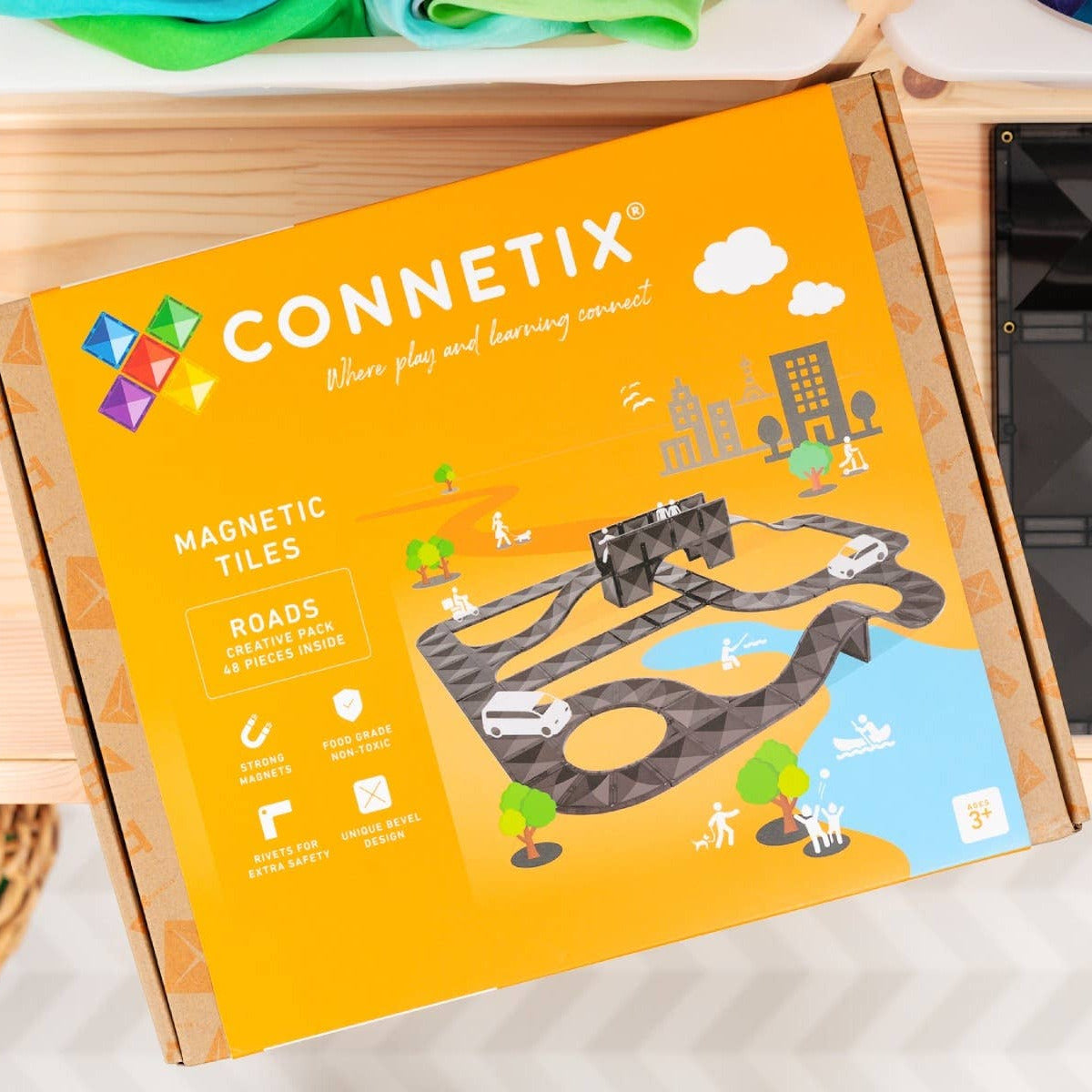 CONNETIX Magnetic Tiles Roads Creative Pack - 48 Pieces