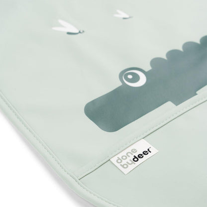 Done By Deer Bib with Velcro 2 Pack - Croco Green