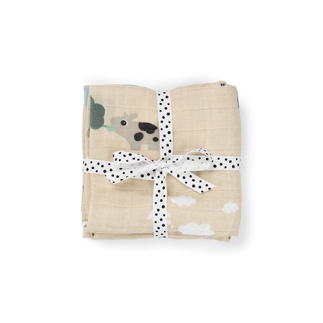 Done By Deer Burp Cloth 2 Pack - Tiny Farm Sand