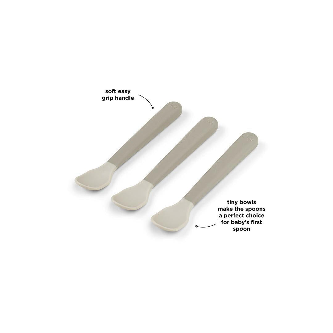 Done By Deer Foodie Easy-Grip Baby Spoon 3 Pack - Sand