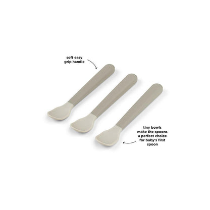 Done By Deer Foodie Easy-Grip Baby Spoon 3 Pack - Sand