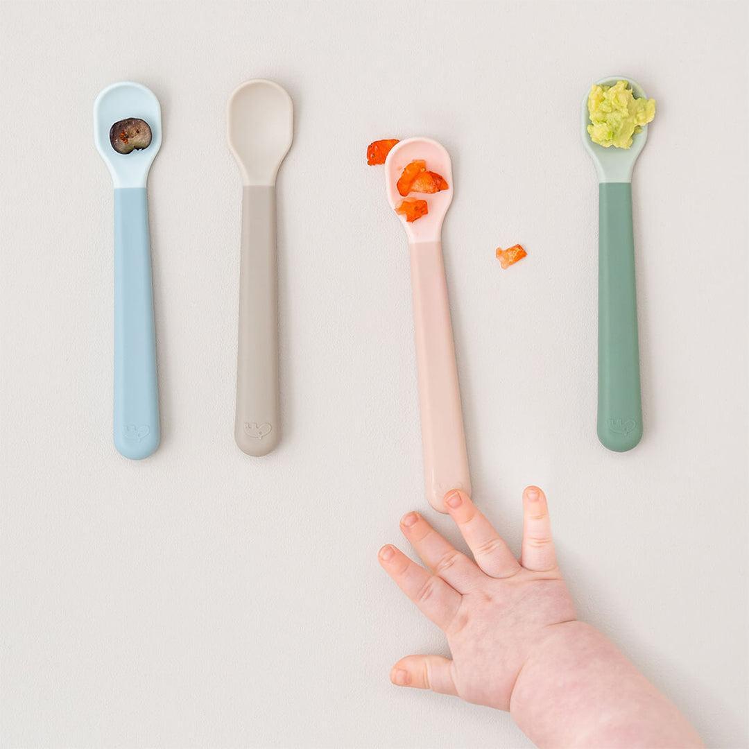 Done By Deer Foodie Easy-Grip Baby Spoon 3 Pack - Sand