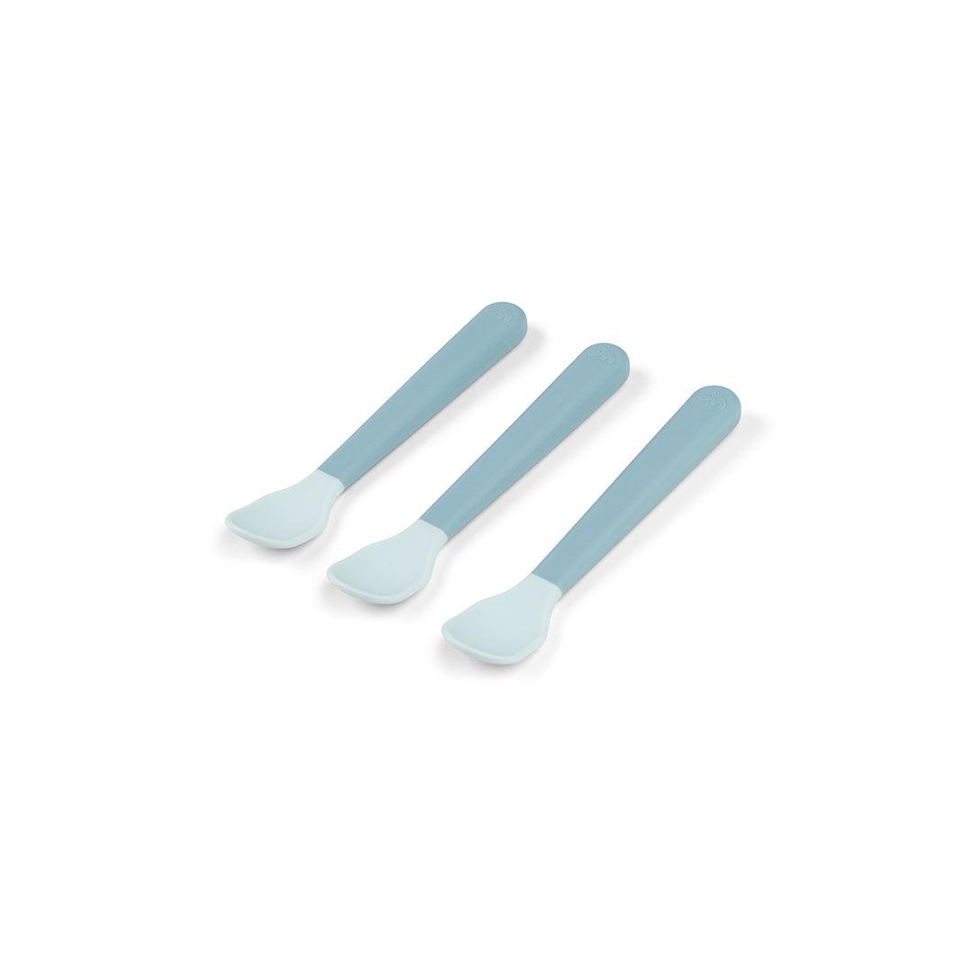 Done by Deer Foodie Easy Grip Baby Spoon - 3 Pack - Blue