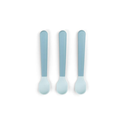 Done by Deer Foodie Easy Grip Baby Spoon - 3 Pack - Blue