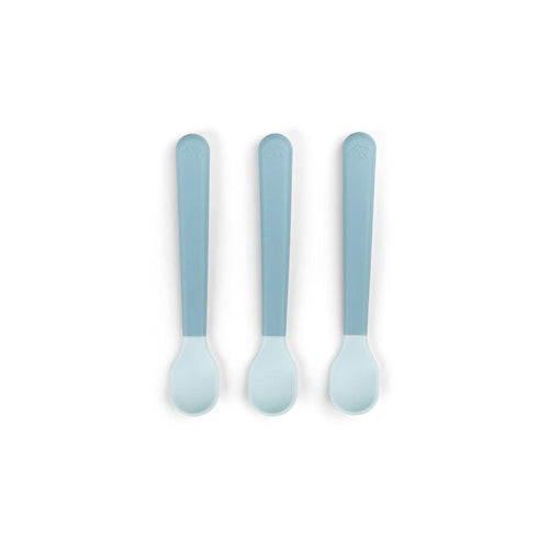 Done by Deer Foodie Easy Grip Baby Spoon - 3 Pack - Blue