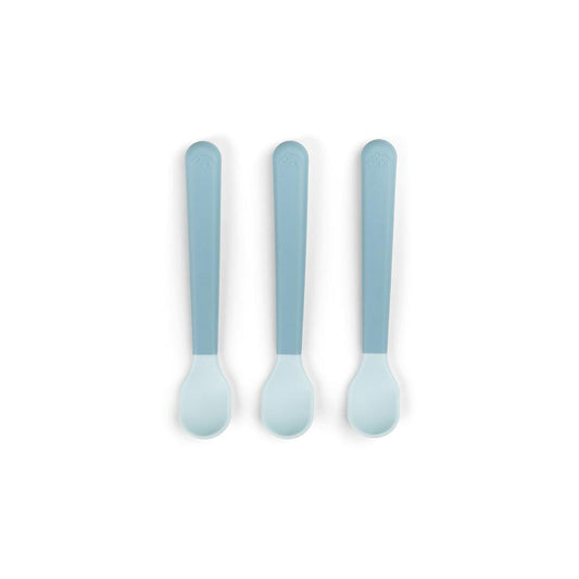 Done by Deer Foodie Easy Grip Baby Spoon - 3 Pack - Blue