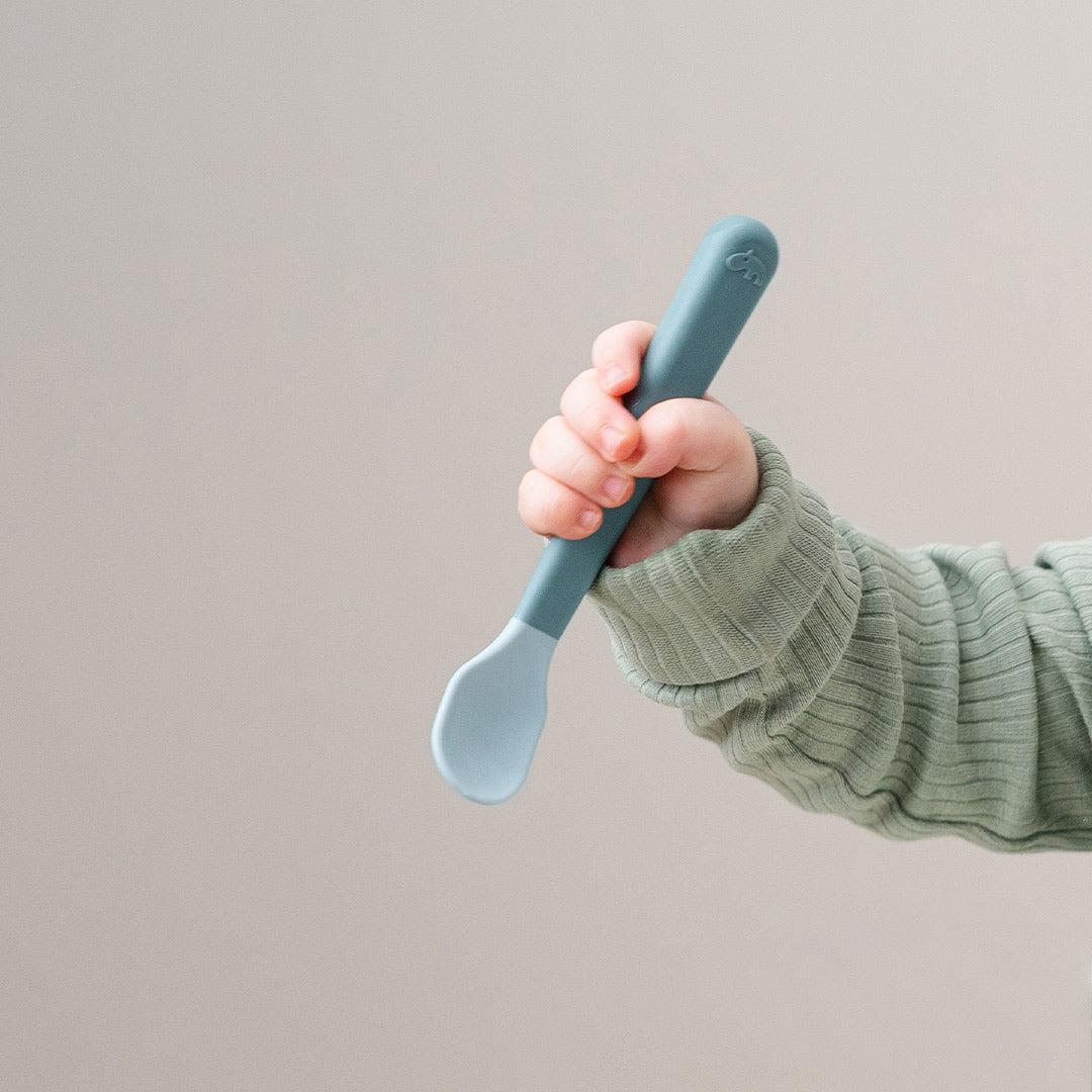 Done by Deer Foodie Easy Grip Baby Spoon - 3 Pack - Blue