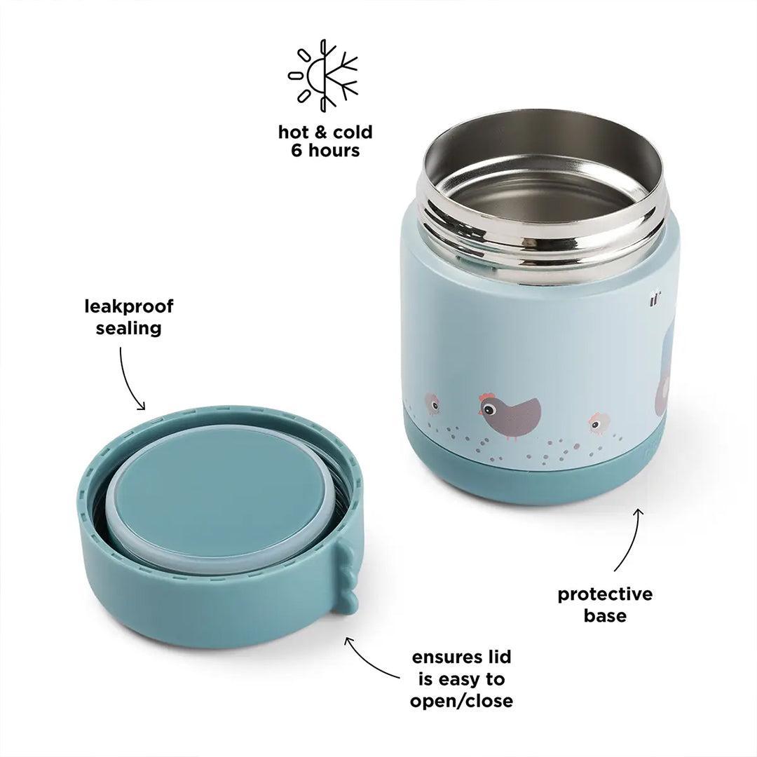 Done by Deer Insulated Food Jar - Tiny Farm Blue