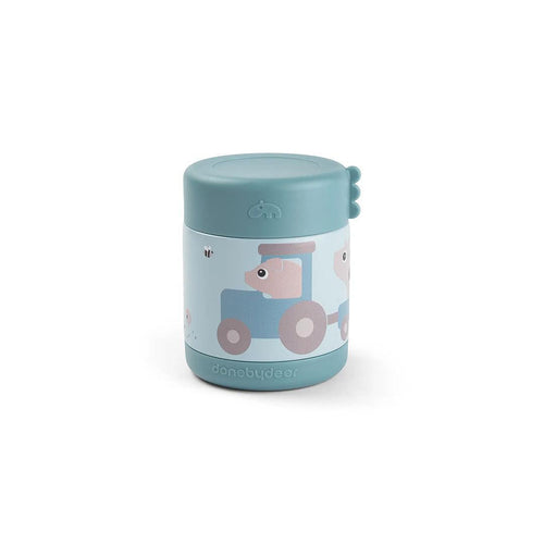 Done by Deer Insulated Food Jar - Tiny Farm Blue