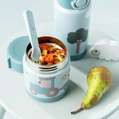 Done by Deer Insulated Food Jar - Tiny Farm Blue