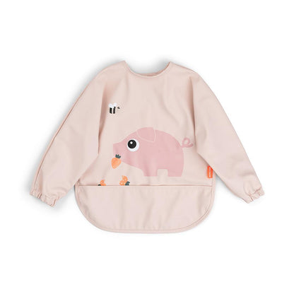 Done By Deer Sleeved Pocket Bib - Tiny Farm Powder