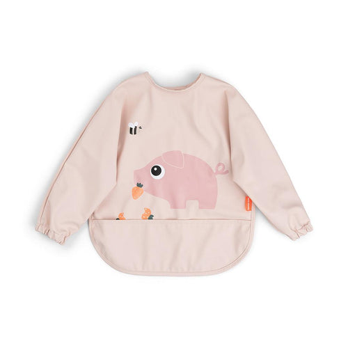 Done By Deer Sleeved Pocket Bib - Tiny Farm Powder