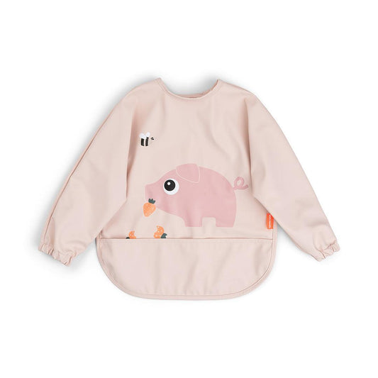 Done By Deer Sleeved Pocket Bib - Tiny Farm Powder