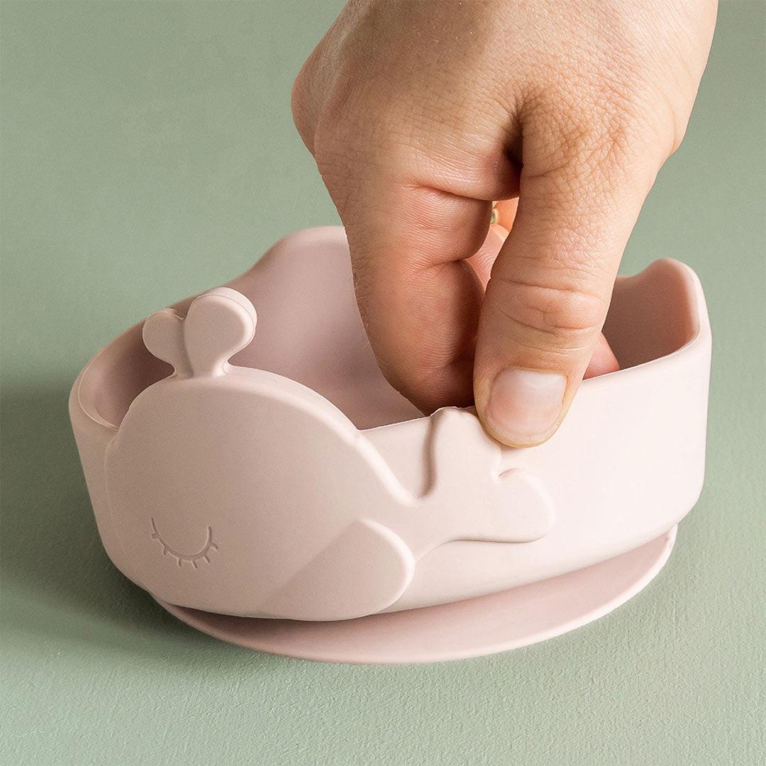 Done by Deer Silicone Stick & Stay Bowl + Baby Spoon  - Powder - Wally