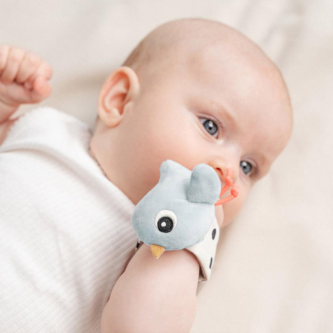 Done by Deer Wrist Rattle Set - 2 Pack - Blue - Happy Clouds