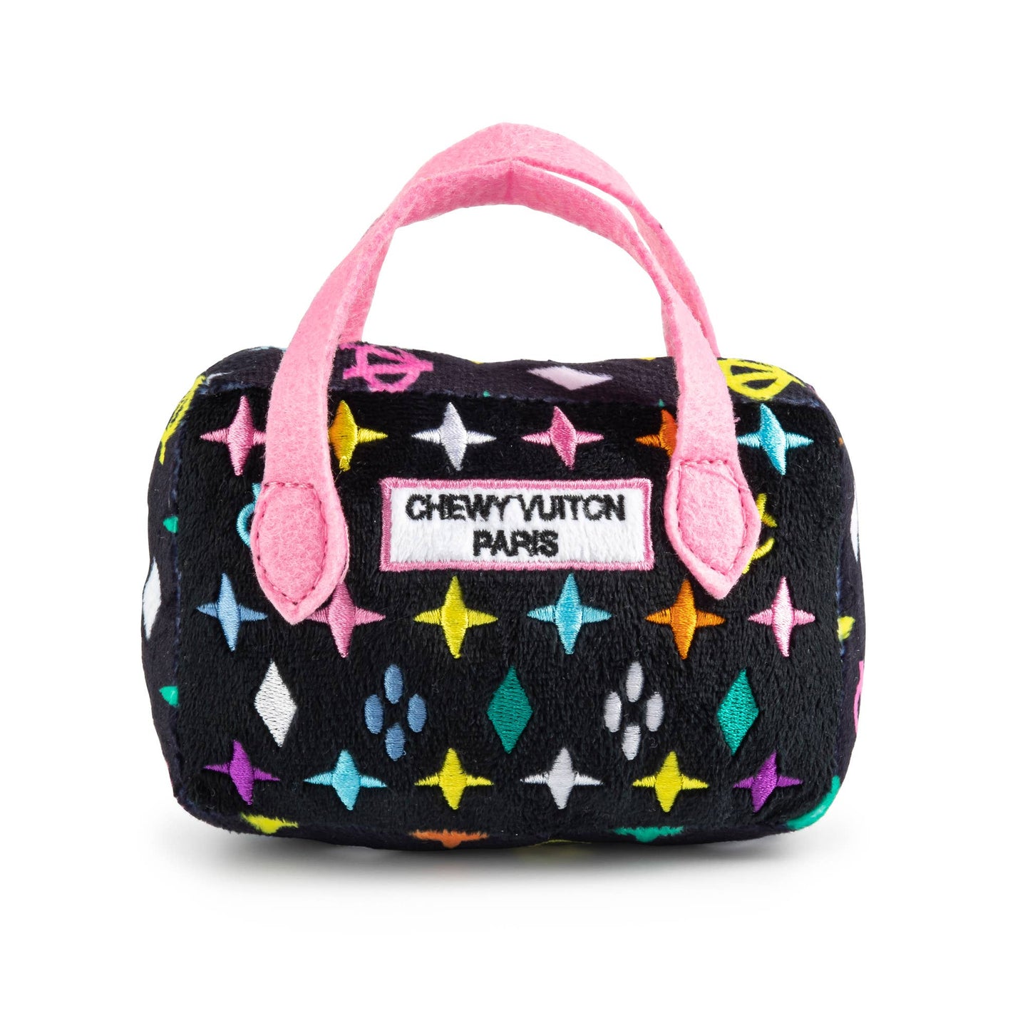 Haute Diggity Dog - Black Monogram Chewy Vuiton Handbag Squeaker Dog Toy