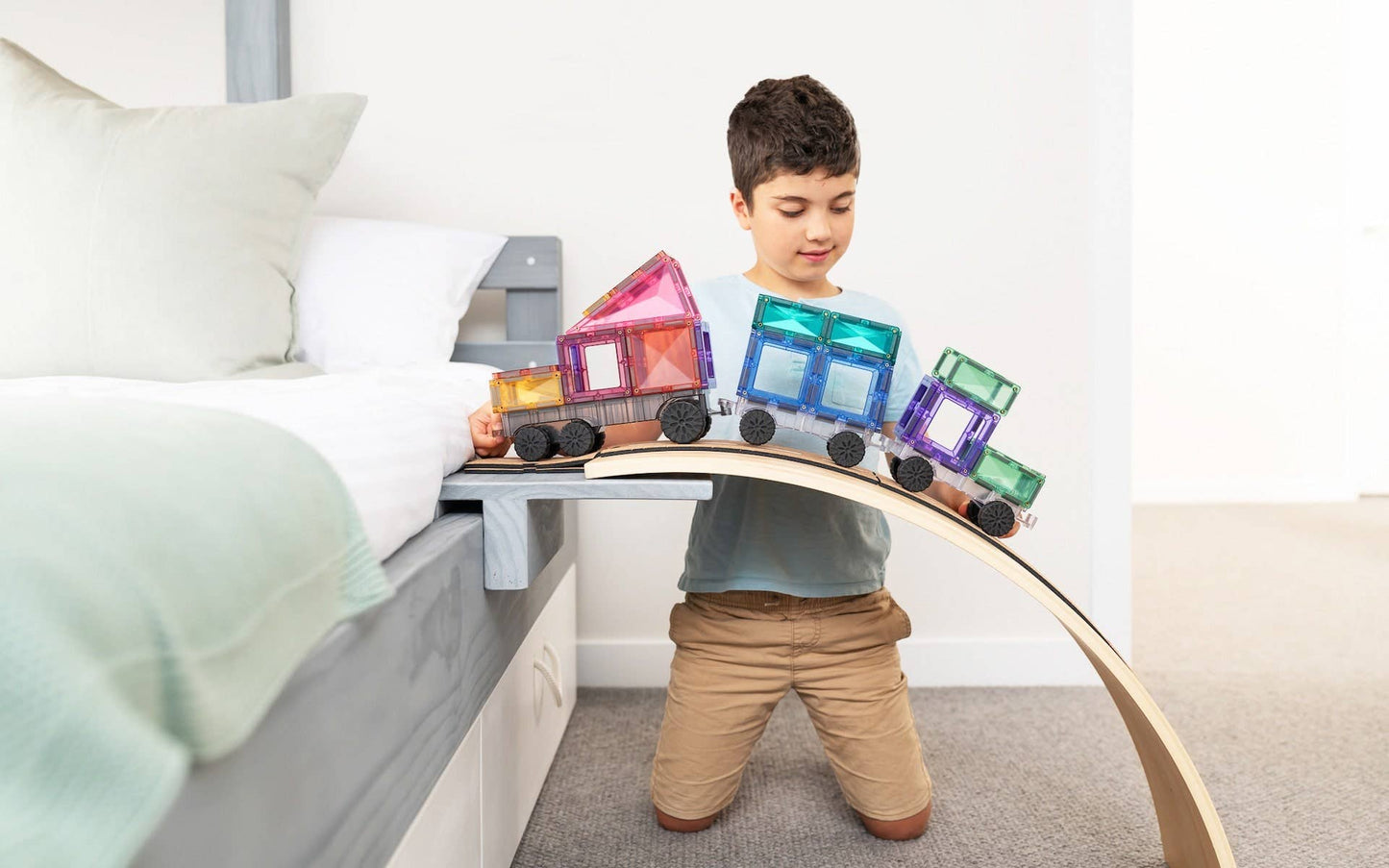 CONNETIX Magnetic Tiles Pastel Transport Pack, -50 Pcs