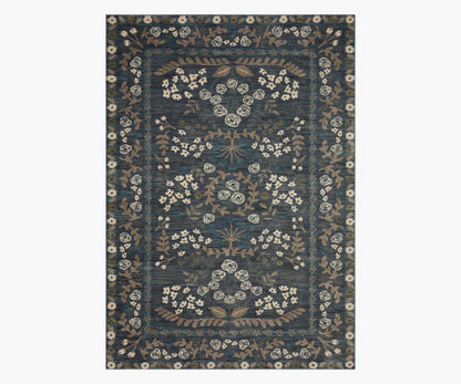 Fiore Florence Power Loomed Rug -  Navy & Grey