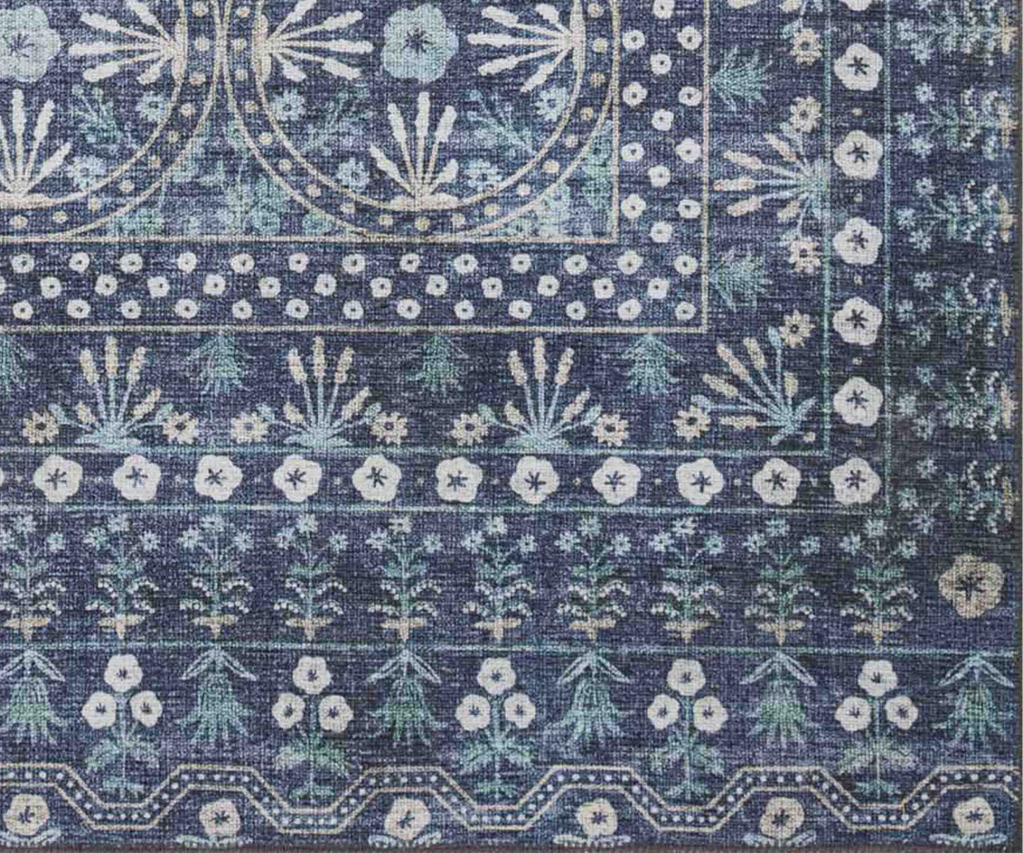 Maison Rosette Power Loomed Rug - Blue