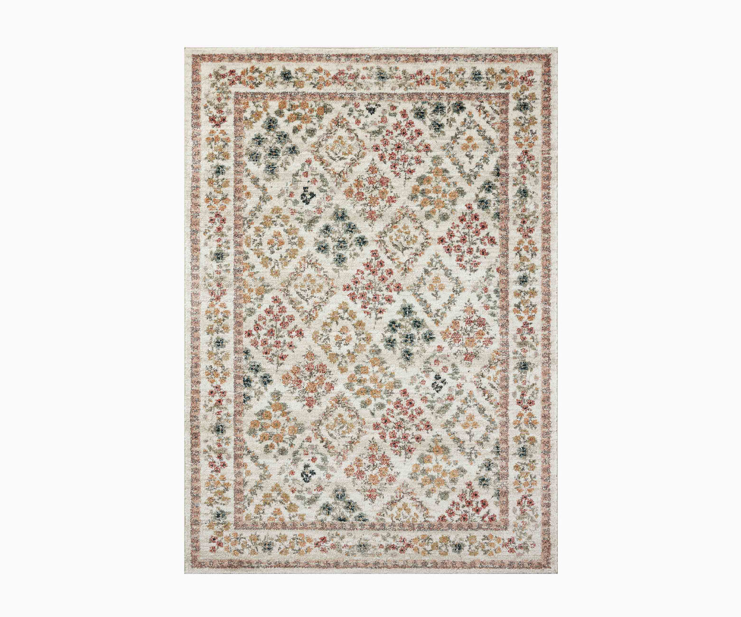 Laurel Parquet Power Loomed Rug - Cream