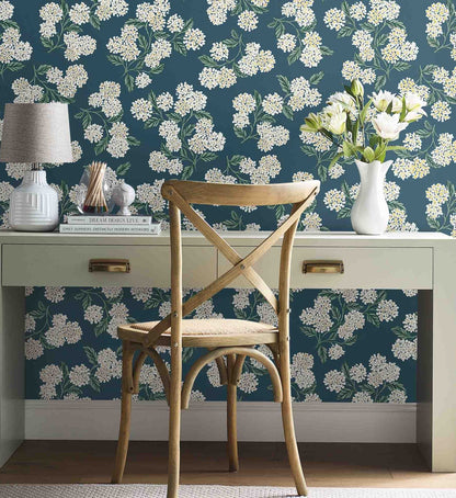 Hydrangea Wallpaper - Teal