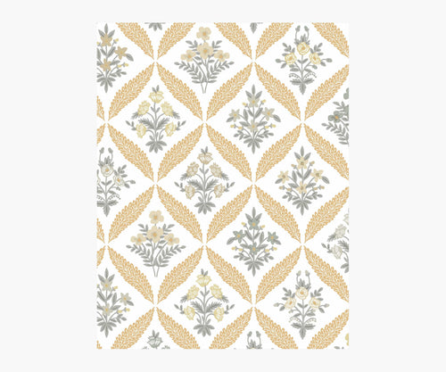 Estee Garden Wallpaper Sample - Gold Multi