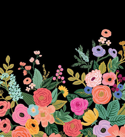 Garden Party Wallpaper Mural - Black