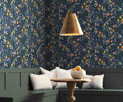 Citrus Grove Peel & Stick Wallpaper Sample - Navy